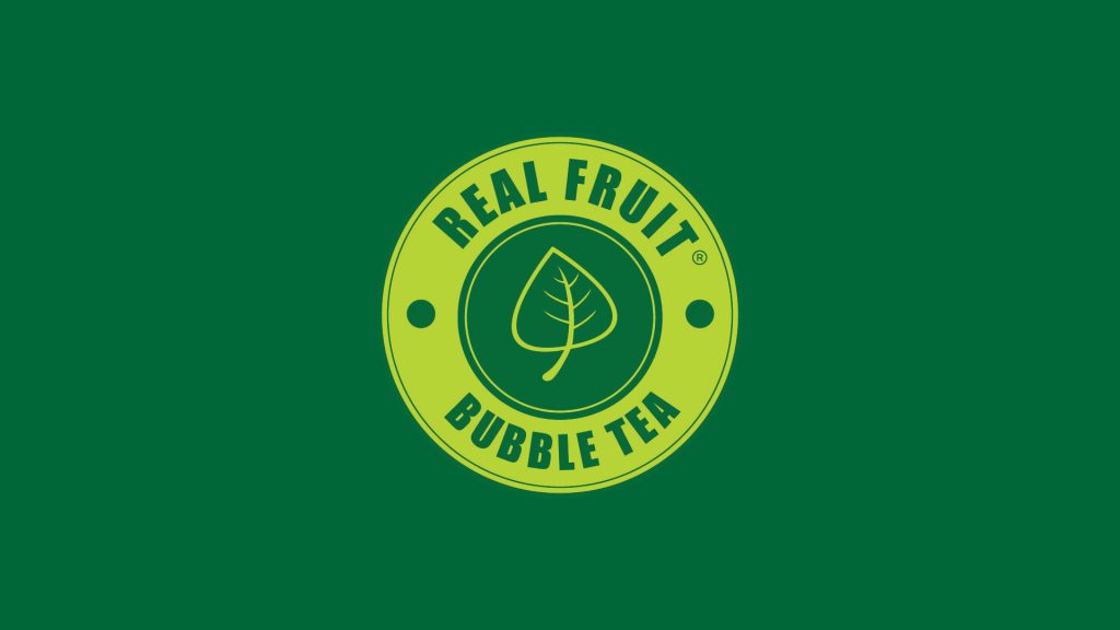 Real Fruit Bubble Tea 品牌设计，融合水果元素与多元文化视觉