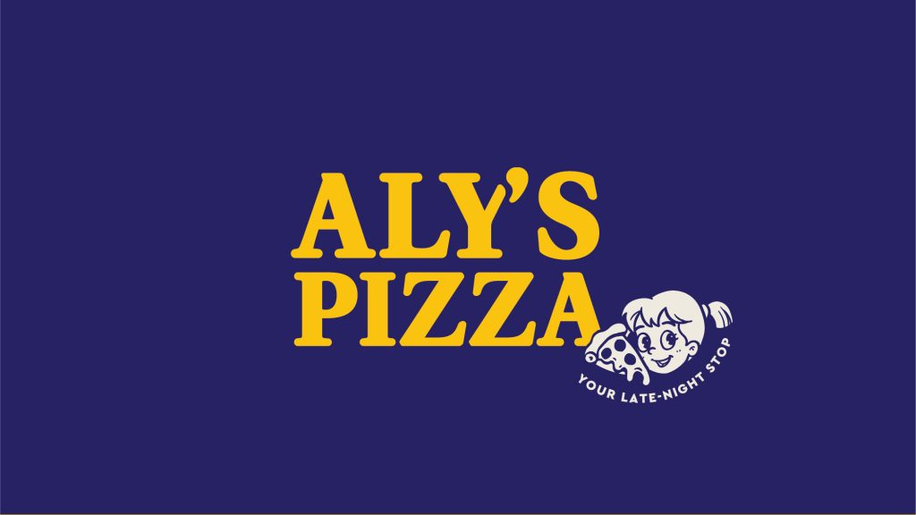 Aly’s Pizza brand identity with halal concept and night comfort food appeal