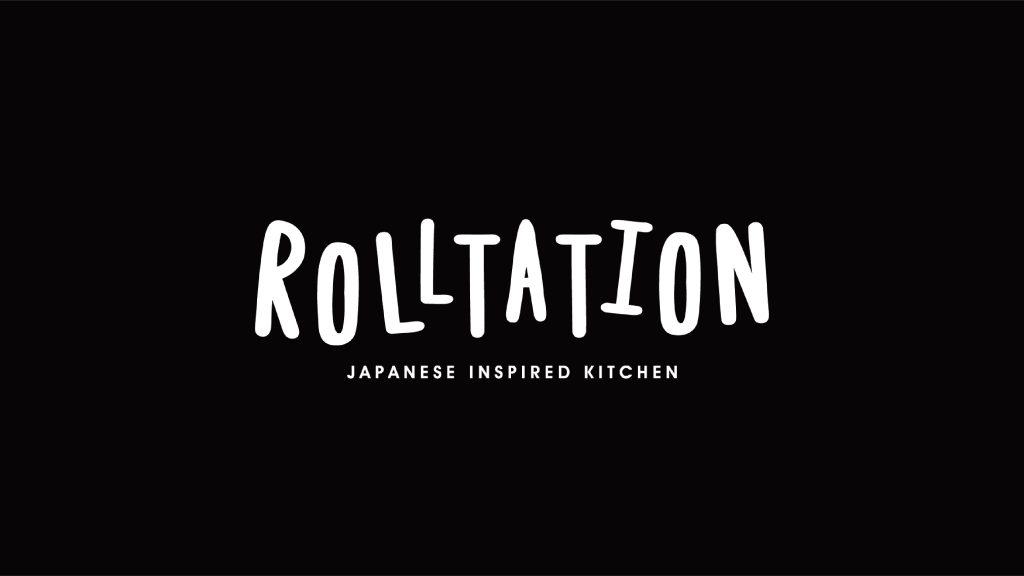 Rolltation website design, sushi burrito close‑up, poke bowl fresh ingredients, build‑your‑own menu UI