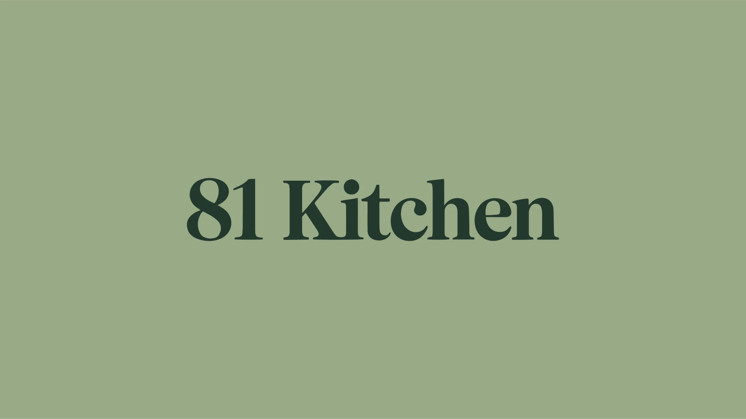 Brand title: 81 Kitchen on a muted green background, serving as the page header/logo text.