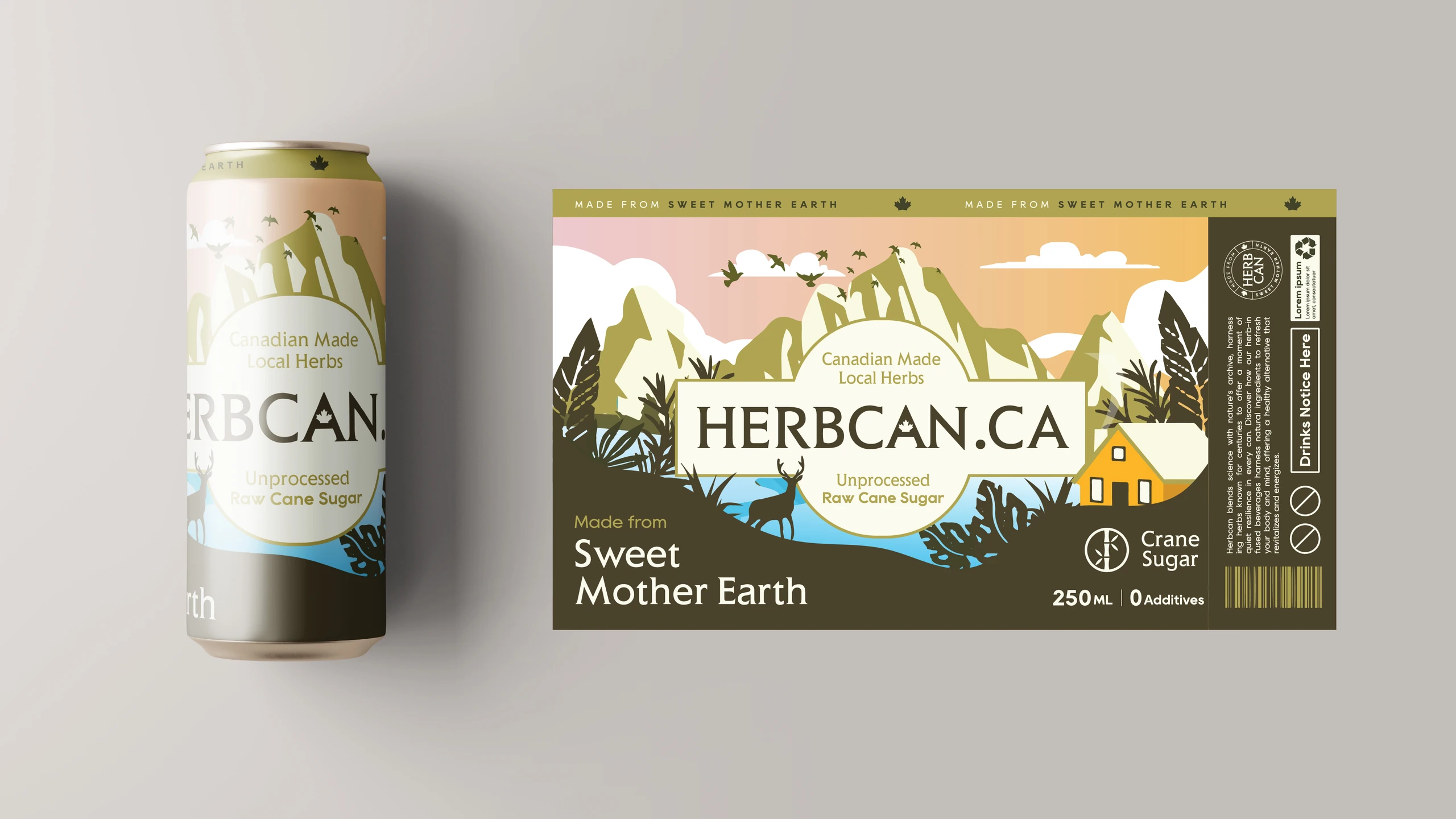 Herbcan illustrated beverage packaging — portfolio image 2