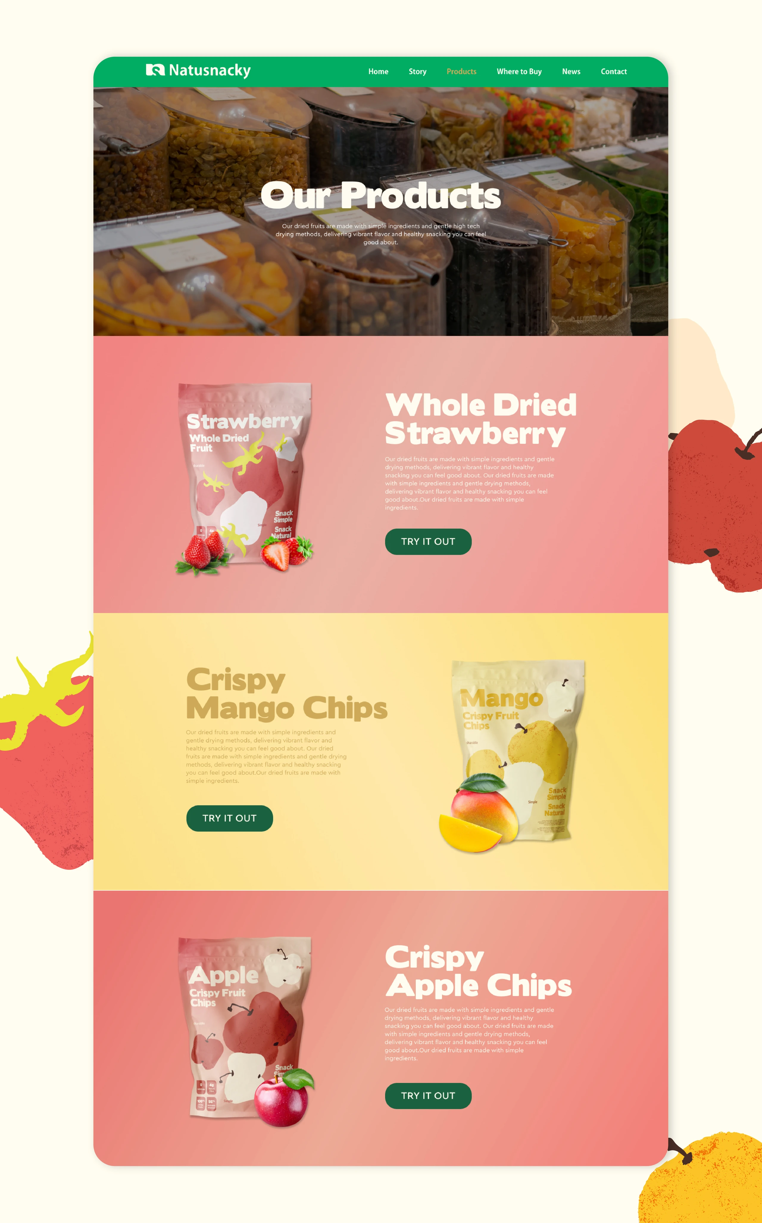 Natusnacky website design — portfolio image 3